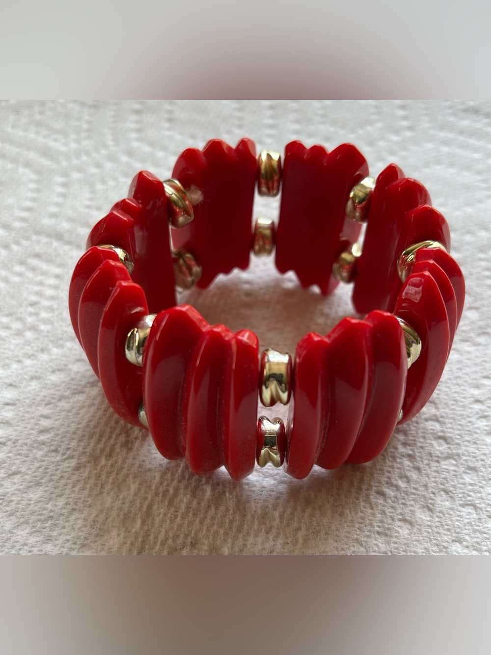 Womens Red Stretch Bracelet
